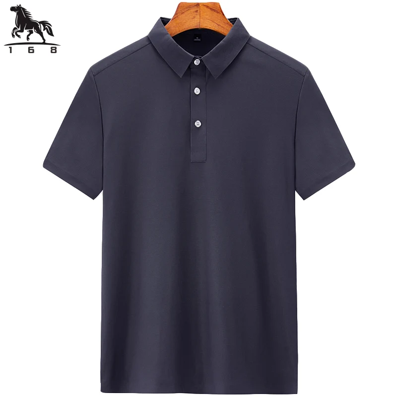 polo shirt men M-6XL 7XL 8XL Summer new solid color mens short-sleeved polo shirt Ice silk Men\'s business casual polo shirt 8926