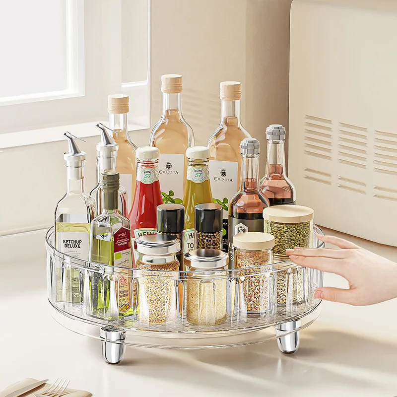 

360°Rotating Rotating Spice Rack Organizer For Bathroom Kitchen Countertop Easy Access and Efficient Storage Desktop Storage Box