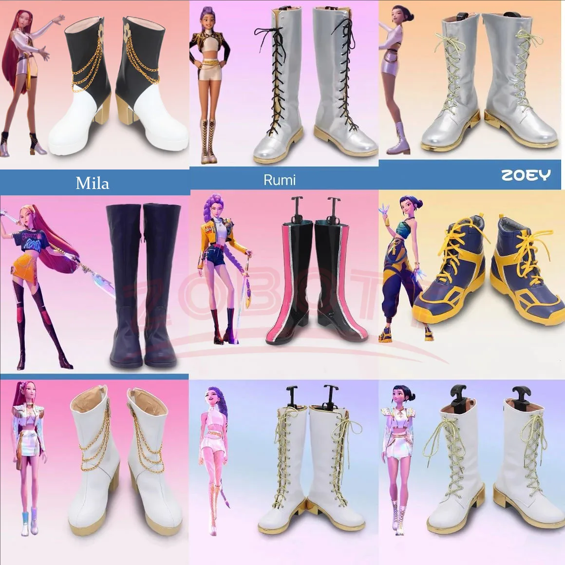 

Kpop Охотники на демонов Мира Руми Зои Обувь для косплея Сапоги Руми Сапоги для косплея Обувь Мира Зои Kpop Демоны Хэллоуин Карнавальная вечеринка