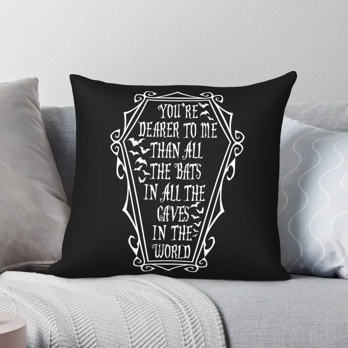 Morticia Quote Square Pillowcase Polyester Linen Velvet Pattern Zip Decor Pillow Case Sofa Cushion Cover