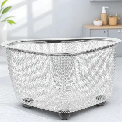 

1Pcs Kitchen Sink Basket Triangle Shape Stainless Steel Drain Rack for Sink Corner Sponge Holder Dish Drying and Vegetable