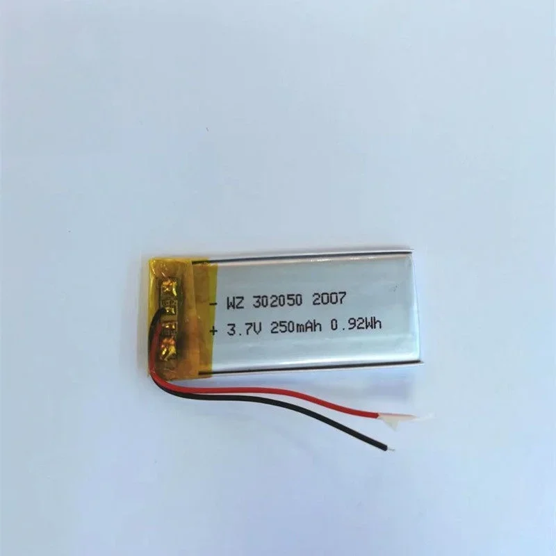 302050 Polymer Lithium Battery 3.7V 250mAh LED Light, Bluetooth Speaker, Voice Recorder Charging Lithium Battery