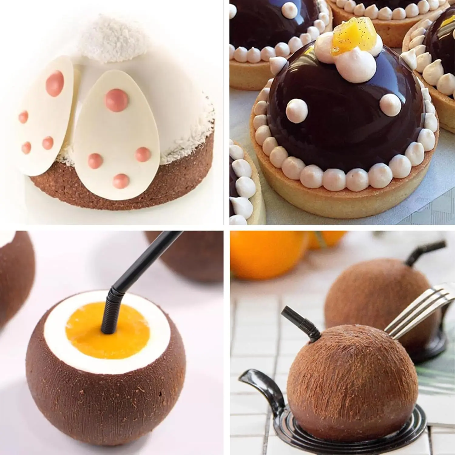 Spherical Silicone Odorless Molds Handmade Chocolate Candy Three-dimensional Dessert Mousse Cake Easy Release Baking Utensils