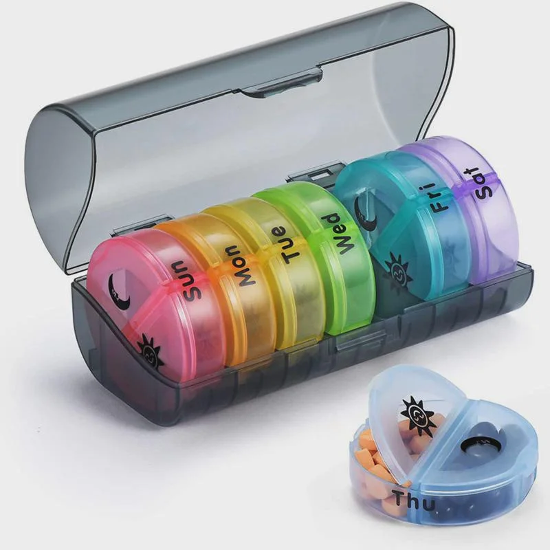 1Pc Daily Pill Box for Medicine French Holder Drug Case Pill Organizer Tablet Container Waterproof Secret Compartments