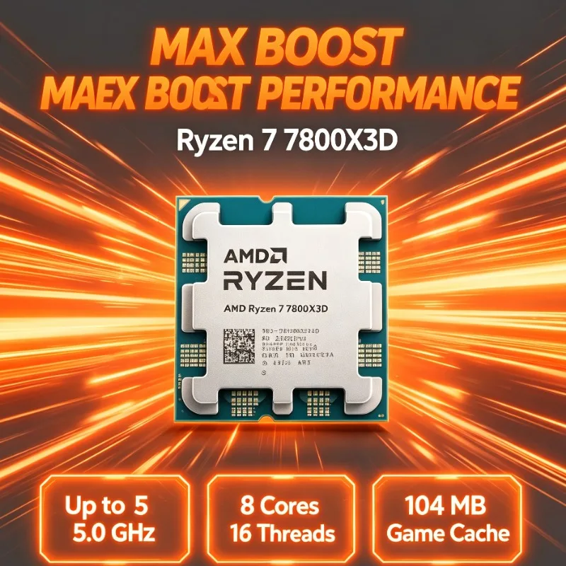AMD Ryzen 7 7800X3D High Performance Gaming CPU Socket AM5 5nm 8C16T 4.2GHz 96MB L3 Cache 120W Processor