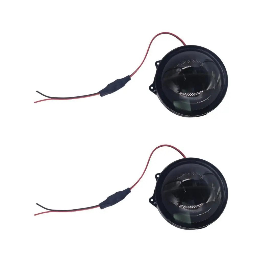 Phone Controlling Dynamic Eyes Lens Lights Glass LED Headlights Universal 3 Inch Assembly for Cars Front Placement