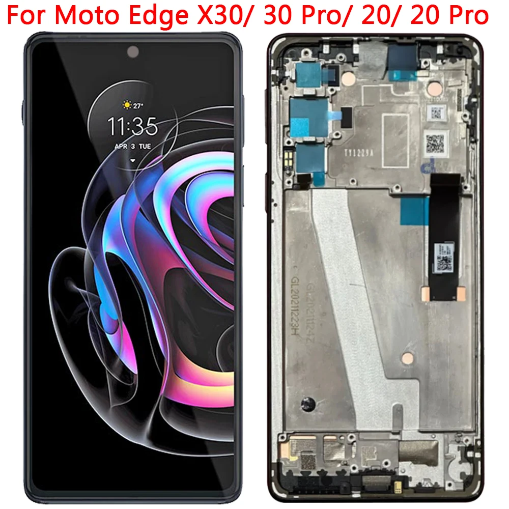 

6.7" OLED Edge X30 LCD Original For Moto Edge 20 20Pro 30 Pro LCD Display Touch Screen With Frame Assembly Replacement Parts