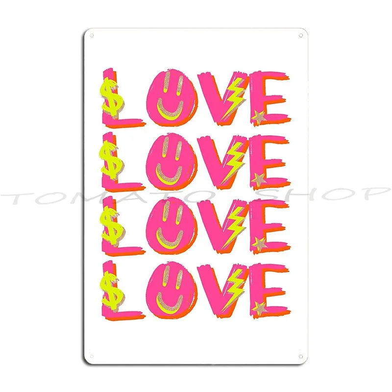 Preppy Love Metal Plaque Club Wall Plaque Party Home Create Tin Sign Poster