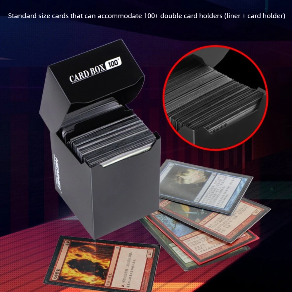 Sturdy PP Card Deck Box, Large Capacity Holds 100+ Sleeved Cards, Compatible with Yu-Gi-Oh! Pokémon MTG TCG Storage Case