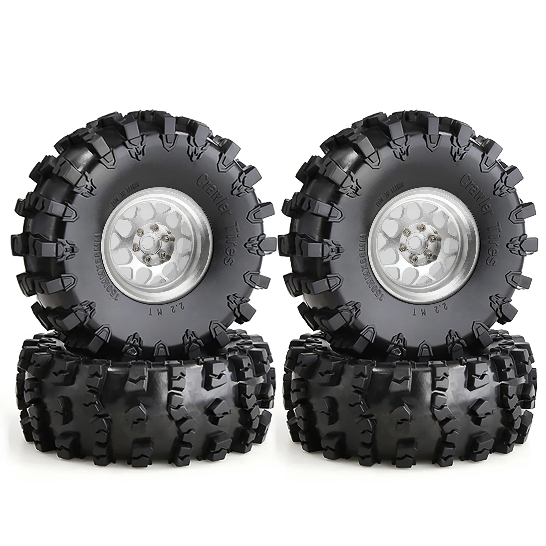 

2.2" Metal Beadlock Wheel Tire Set 4pcs OD 150mm for 1/10 RC Crawler Car Axial SCX10 Pro Wraith Capra RR10 RBX10 Traxxas TRX4 ﻿