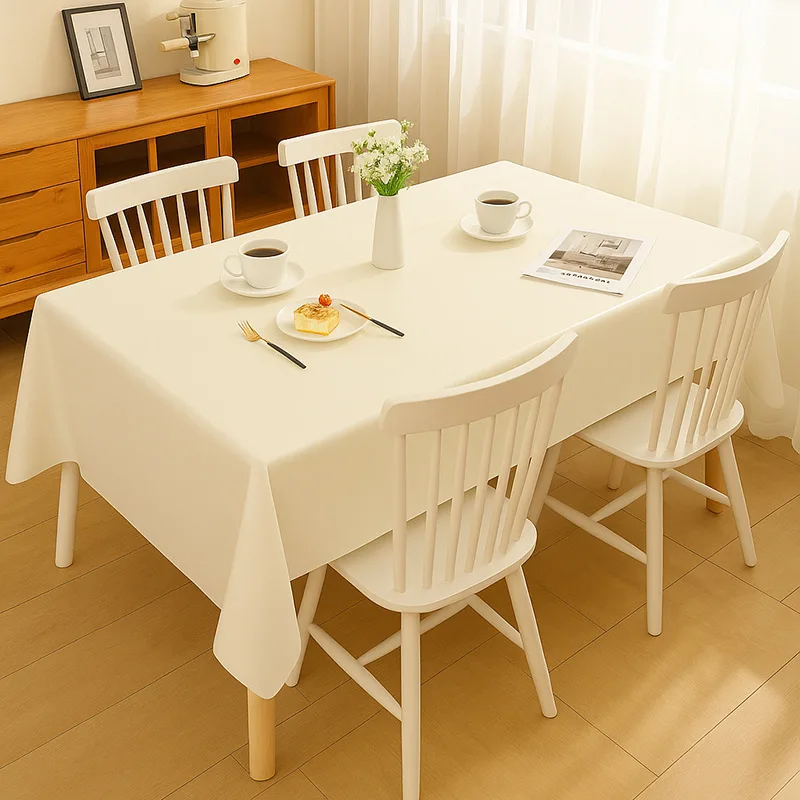Disposable PE Tablecloth Waterproof and Oil-Resistant Rectangular Dining Table Coffee Table Cover Solid-Color Home Tablecloth