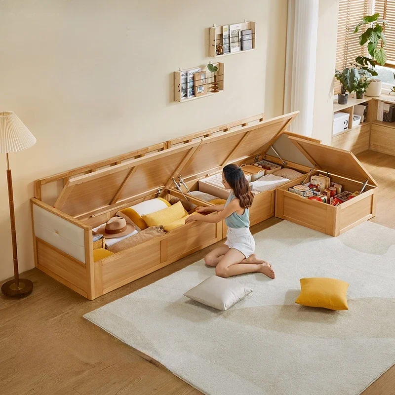 

Beech Solid Wood Sofa Living Room Large and Small Apartment Type Storage Furniture
