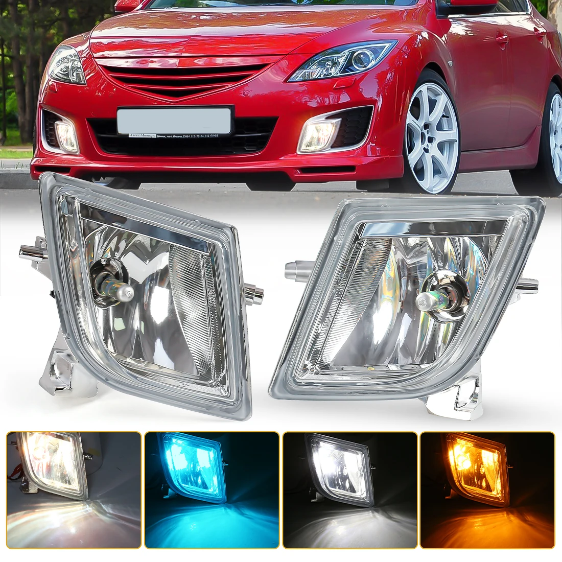 For Mazda 6 Atenza 2008 2009 2010 2011 2012 LED Fog Lamps Halogen DRL Daytime Running Lights FronT Bumper Car Accessories 12V