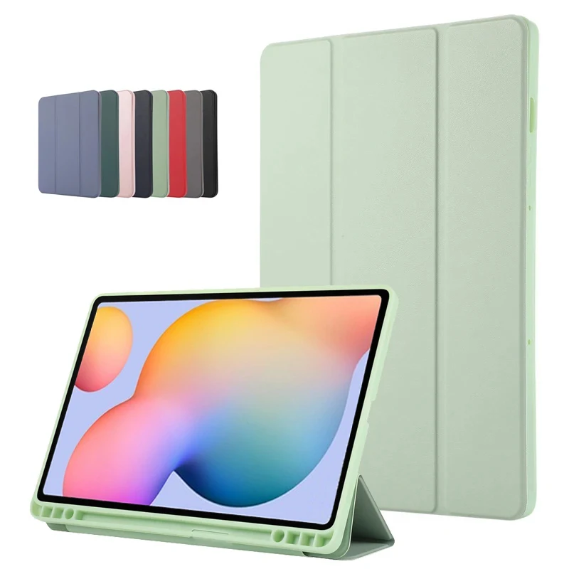 

Gefenis Funda For Samsung Tab S6 Lite Case 10.4" PU Leather TPU Back Fold Stand Tablet Coque For Galaxy Tab S6 Lite Case With Pe