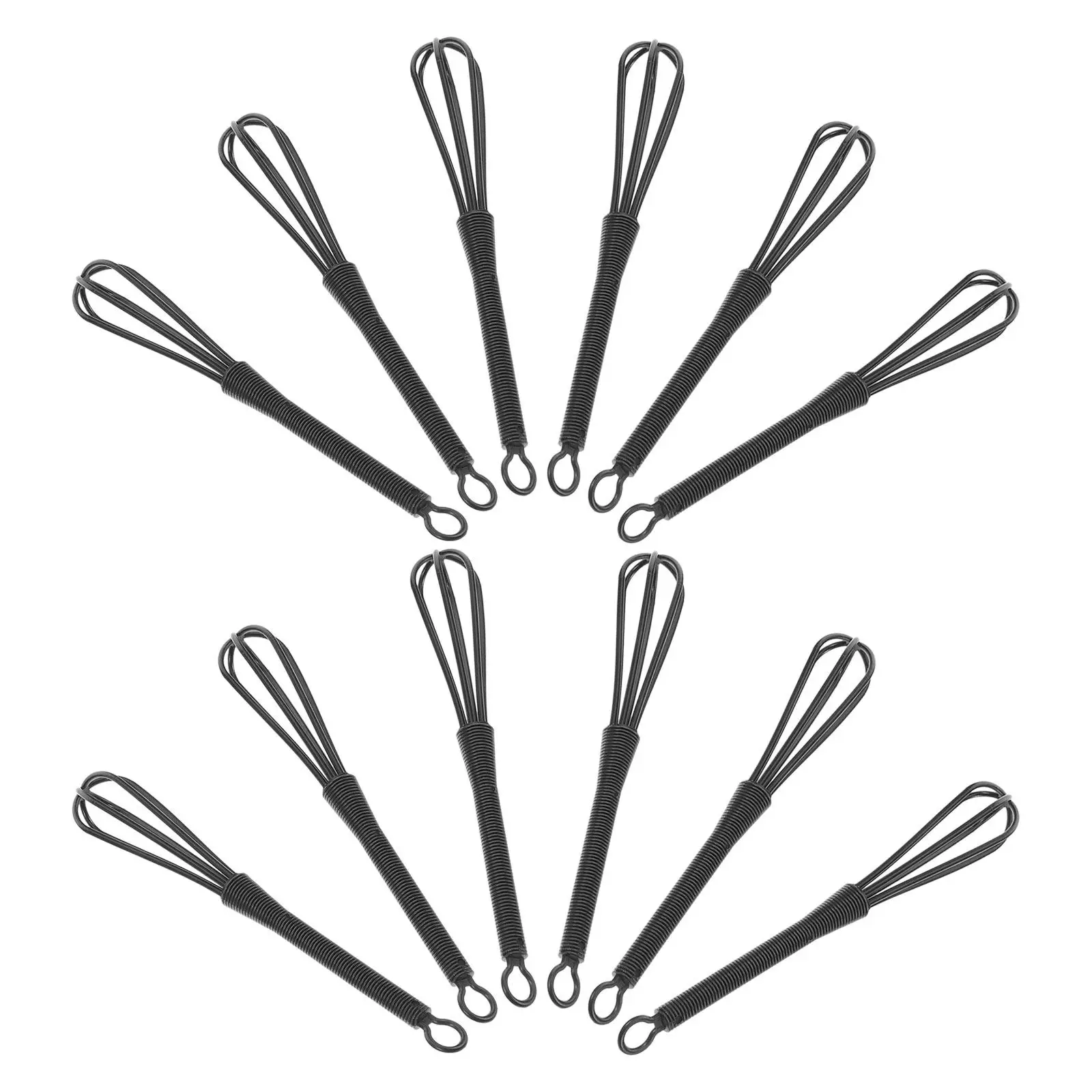 12Pcs Plastic Hair Dye Whisk Set Mini Handheld Color Mixing Whisk for Cream Dye Pigment Paste Eggs Small Batch Blending Salon