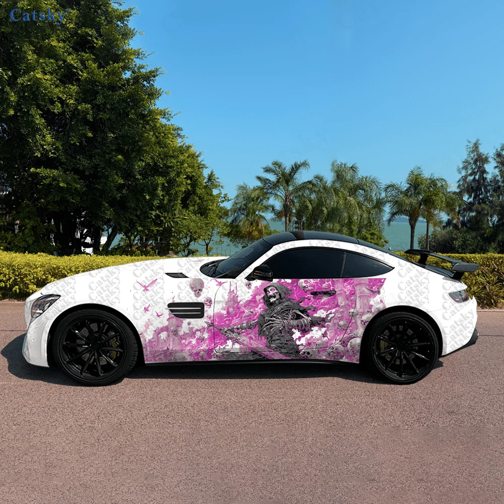 

Skull in The Smoke Cloud Car Side Sticker Decoration,PVC Waterproof Scratch Resistant Decal,Car Protection,Auto Accessories Gift