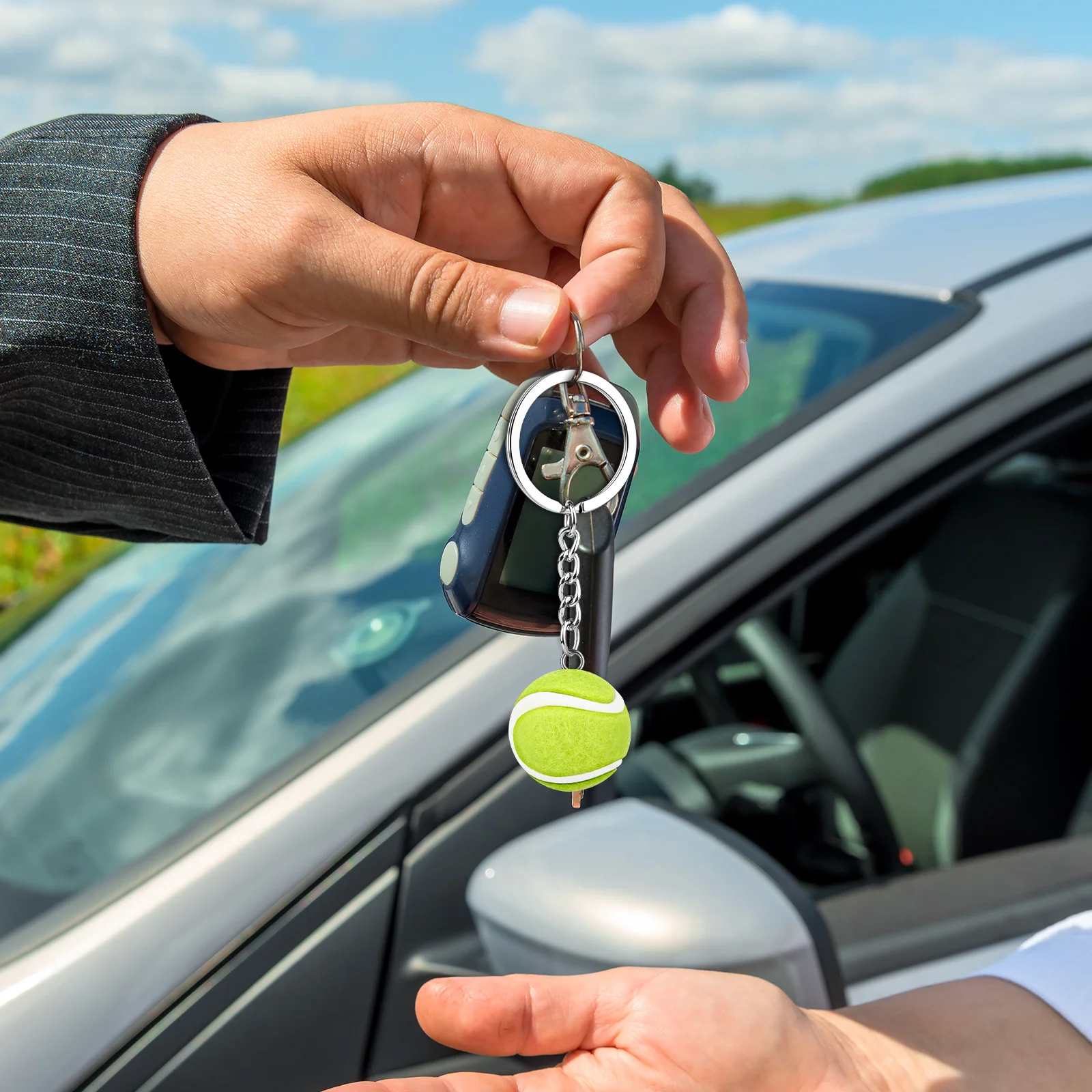 

10Pcs Mini Tennis Ball Charms 3D Realistic Sports Pendants 2Cm for DIY Jewelry Making Keychains Bracelets Necklaces