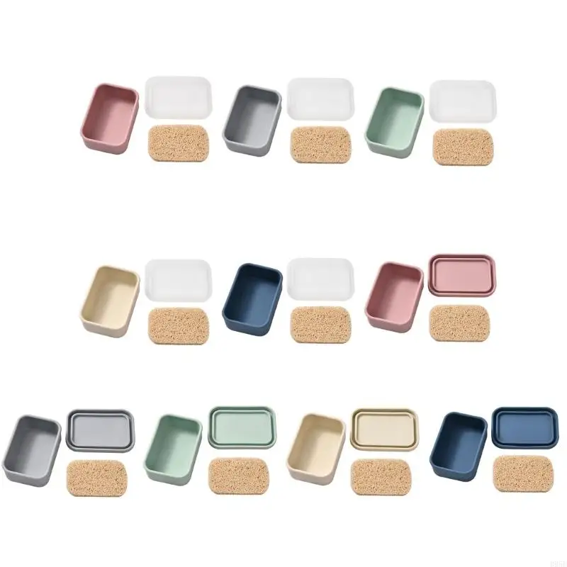 

Silicone Soap Box With Draining Layer Soap Tray With Pad For Daily Use B95B