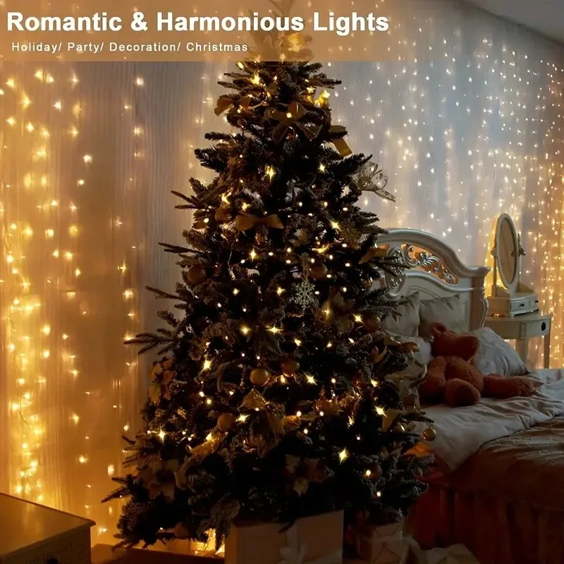 3M USB String Light Fairy Garland Curtain Lamp With Hook 8 Function Remote Control For Wedding Party Decoration