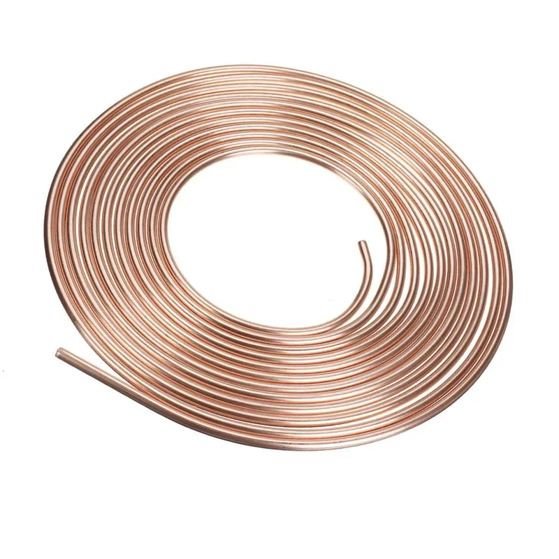 25ft 7.62m Iron Plating Copper Car Brake Line Roll Tube Coil 3/16\