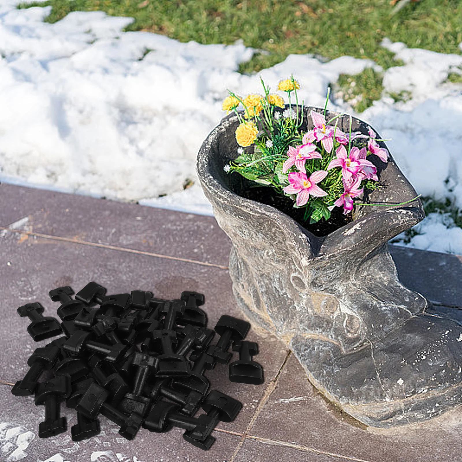 

35pcs Snap Window Cover Accessories Flowerpot Mold Buckle Diy Concrete Cement Planter Making Mould Sturdy Plastic Reusable