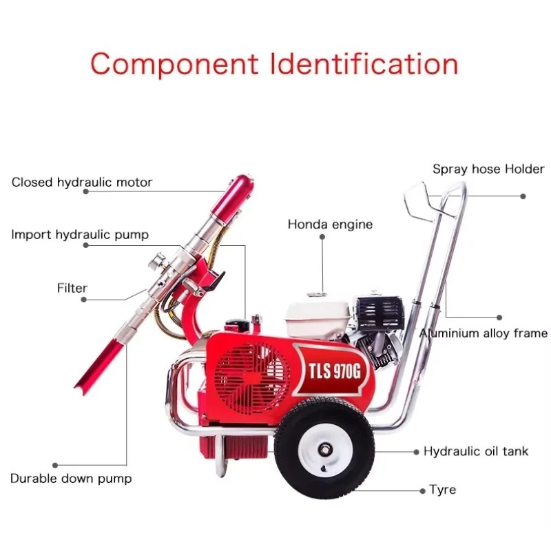 New High Pressure 500bar Airless Waterproof Painting Spray Machine 970G With Hydraulic Pump