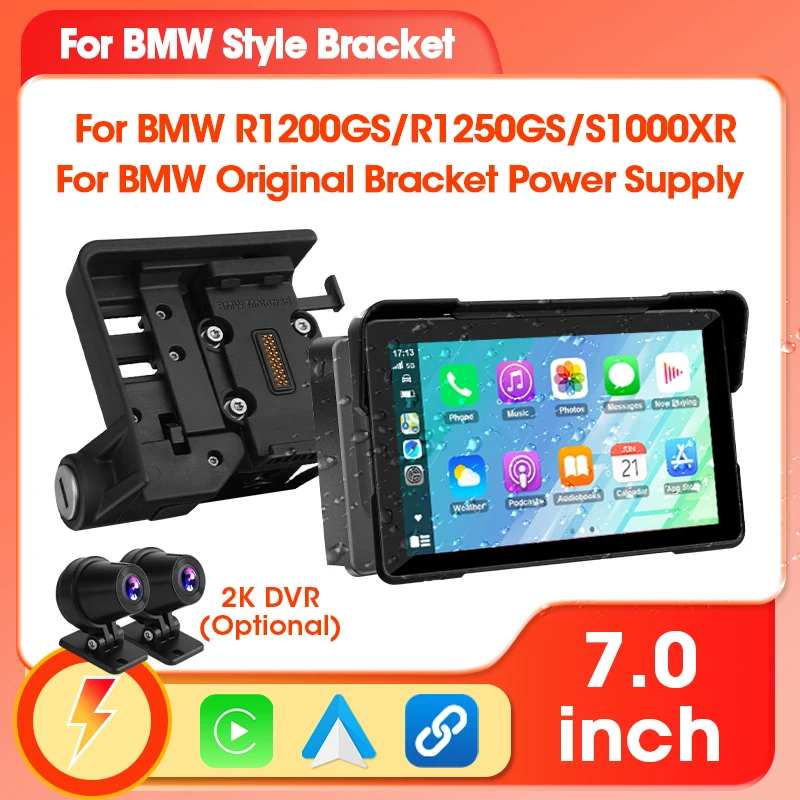 

Vtopek 7 inch Carplay Motorcycle GPS Navigation For BMW R1200GS R1250GS ADV S1000XR Wireless CarPlay Android Auto BT5.0 Moto DVR