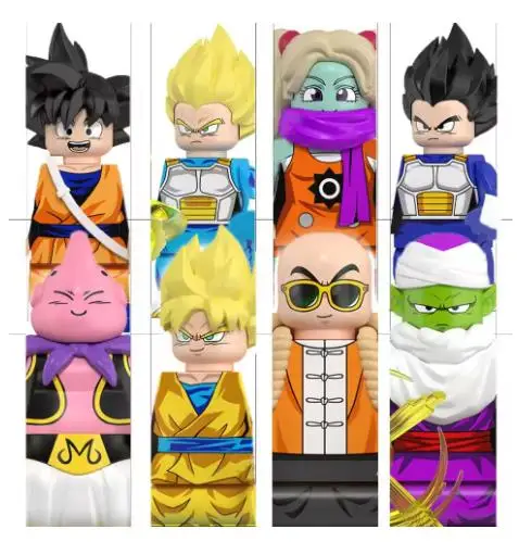 Bandai ONE PIECE Dragon Ball Super Mini Figure Set van 8 Wukong-personages WM6185 WM9183 WM6179 WM6180 WM6181 Verzamelbaar speelgoed