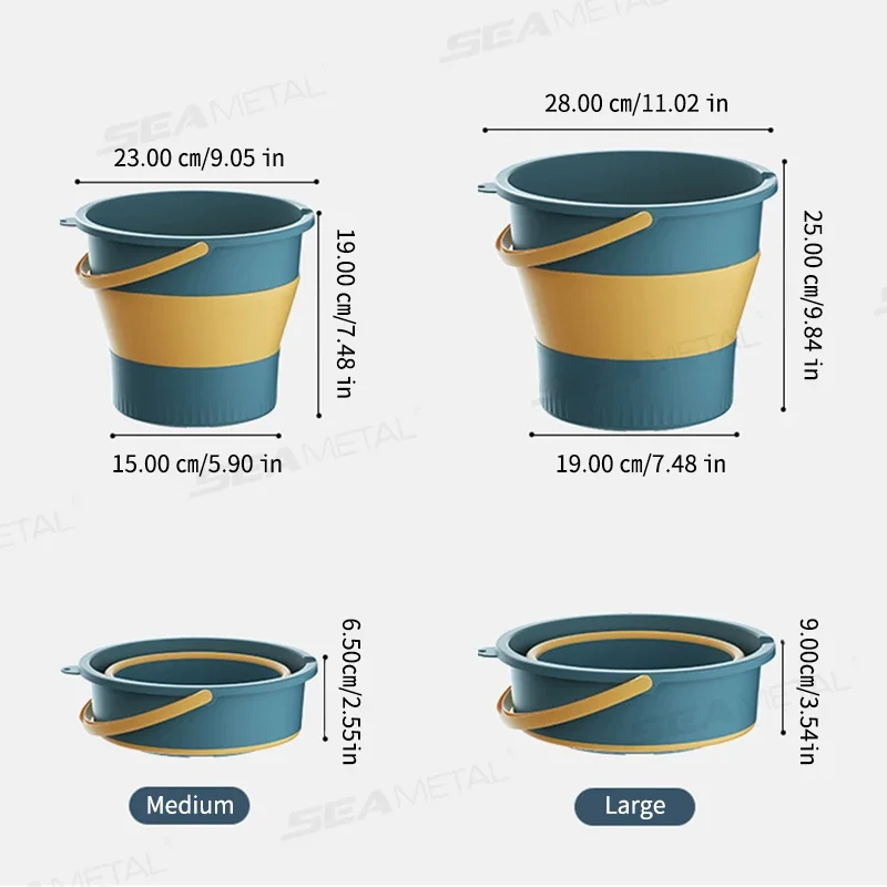 5L/10L Foldable Bucket for Car Washing Thickened Plastic Durable Water Bucket Outdoor Portable Fishing Camping Bucket
