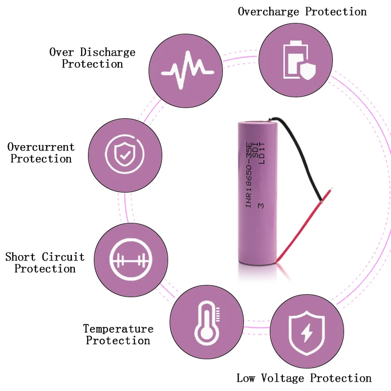 Original high current 18650 battery 3.7V 3500mah INR18650 35E lithium-ion rechargeable battery welding DIY cable+free shipping