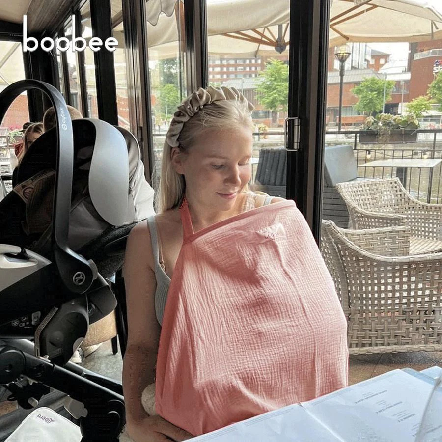 1Pc Gauze Nursing Cover, Nursing Apron, Multi-Purpose Car Seat and Stroller Cover, Available in Multiple Colors, Breathable 100% Nursing Cover Cloth, Anti-Exposure Nursing Towel for Summer Outings, Outdoor Use. The Perfect Gift for a Mom.