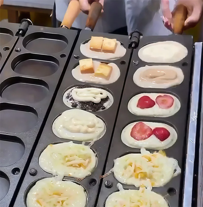 한국식 계란빵 와플 메이커 기계 논스틱 스테인리스 스낵 기계 계란 퍼프 버블 기계 3000W 전기