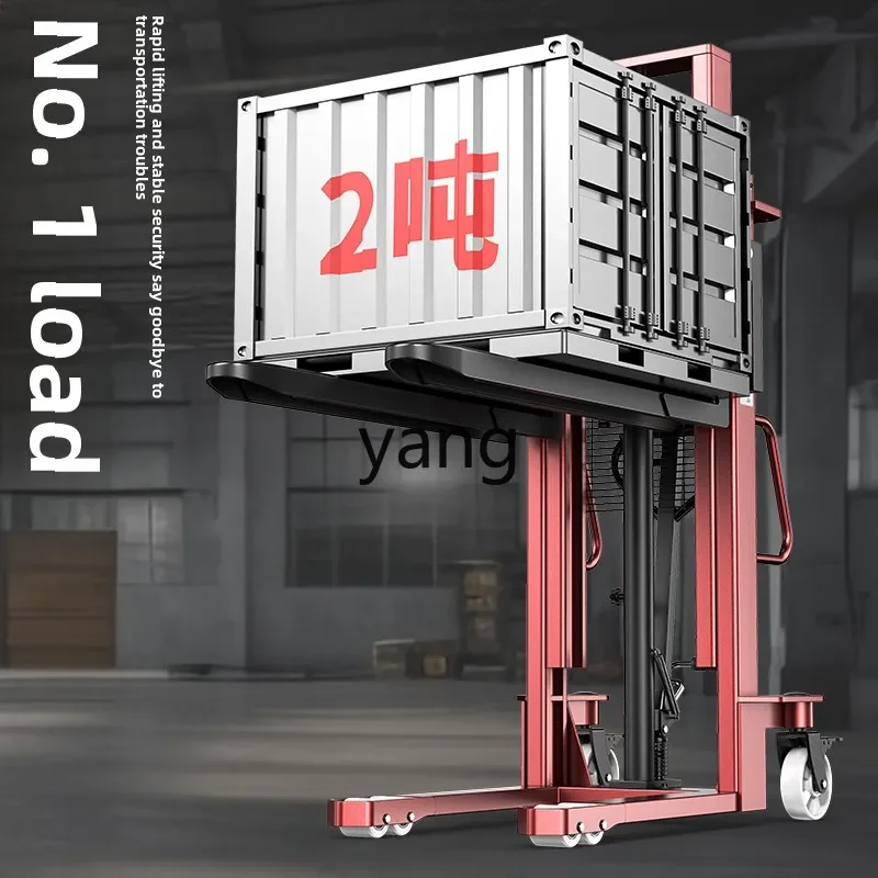 YJQ manual forklift hydraulic stacker small loading lift handling forklift