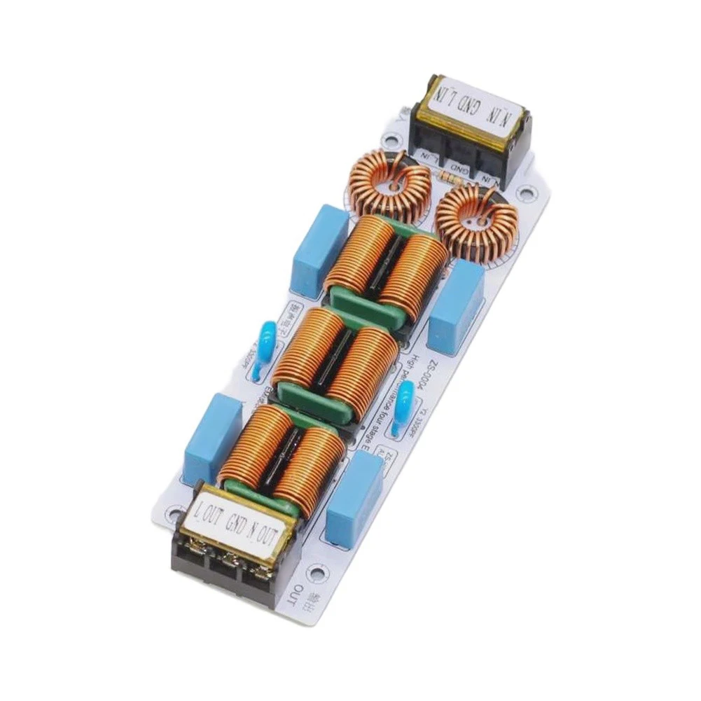 For EMI Power Filter Board for HiFi Audio Equipment Featuring 4-Stage Bidirectional Filtering and 20mm Low-Height PCB Design