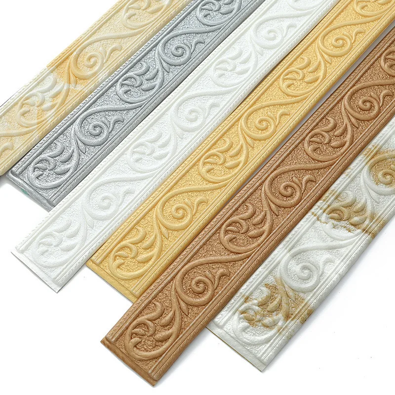 Footboard Self-adhesive 3D Three-dimensional Waistline Wall Sticker Anti-collision Strip Background Wall Frame Corner Line