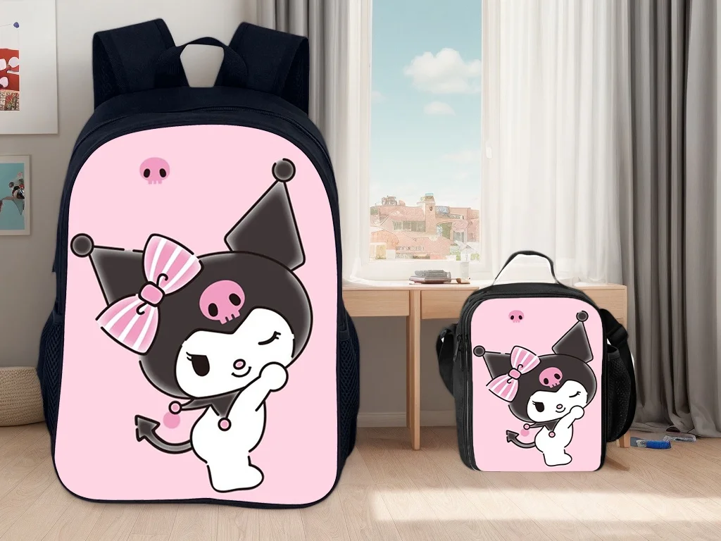 

2 in 1 Student Book Bag Set Cartoon Melody Backpack+Insulating Lunch Bag 2 Pcs Set-Boy Girl Back to School Bags