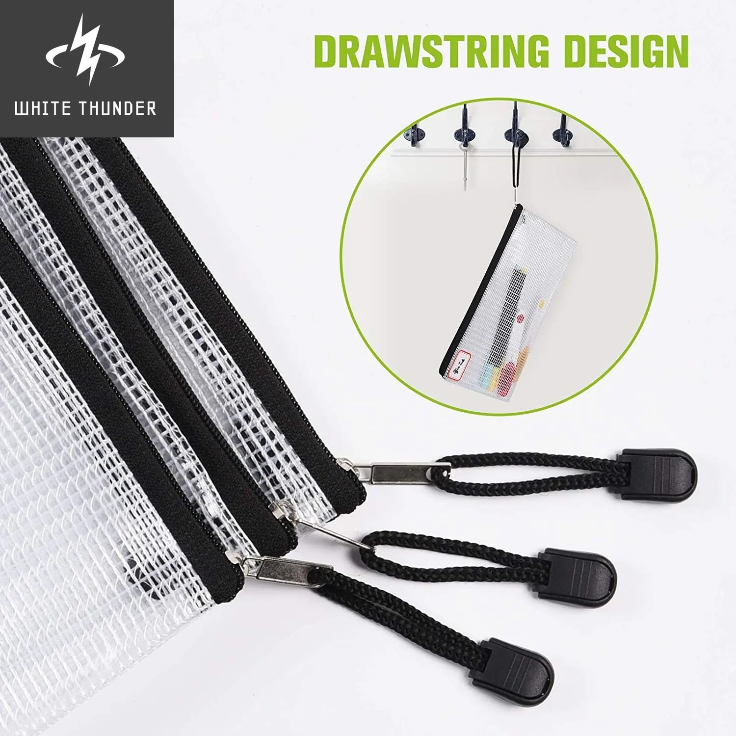 A4 Size Document Folder File Zipper Bags Plastic Wallets Mesh Document Bags Zipper Bag Ziplock Wallet