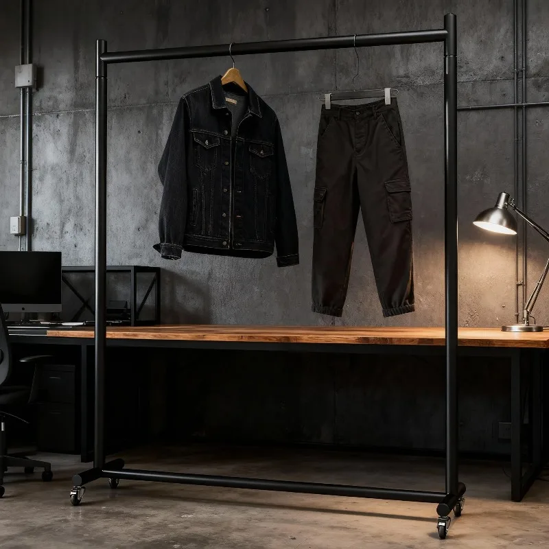 

Вешалка для одежды, роскошный дизайн, вешалка для одежды, железная художественная прочная вешалка для одежды на колесиках для элегантной спальни, домашнего декора, мебель для гостиной