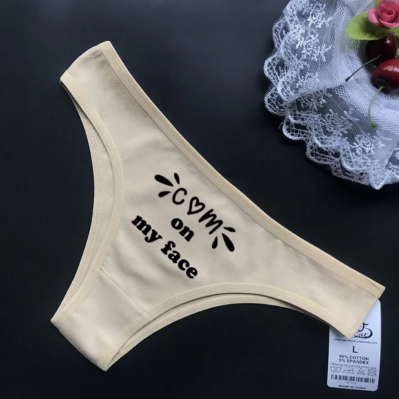 Funny Hot Print Cotton Underwear Female Underpants Sexy Panties For Women Briefs Letter Printed Briefs Breathable Underpants