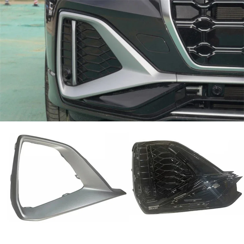 

Auto Left Right Front Lower Bumper Fog Light Grille Grill Cover Trim Strip For Audi Q2 Sline S-line Sport 2022 2023