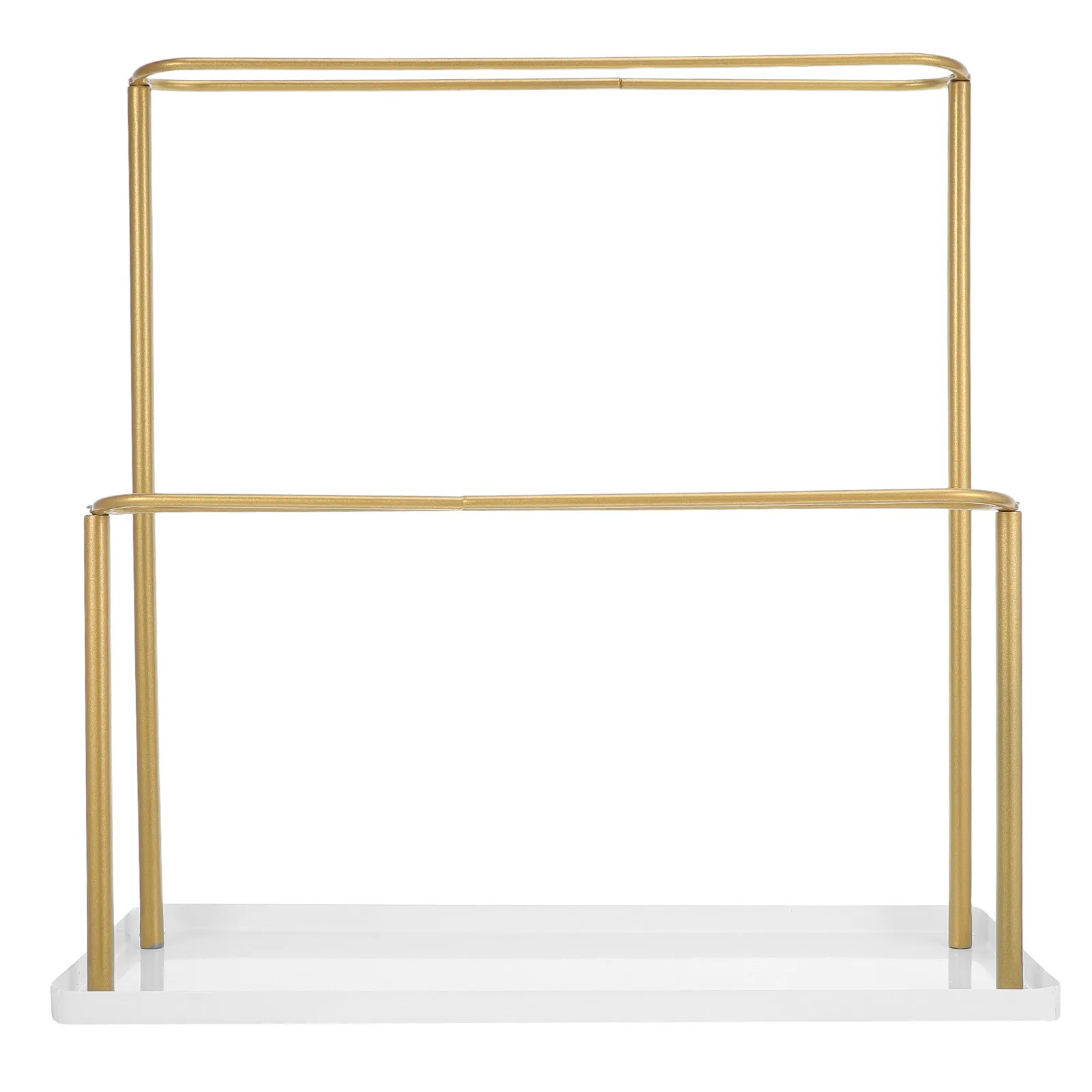 Metal Headband Holder Organizer 2-Tier Tray Sunglasses Display Stand Hairband Rack Necklace Storage Desk Vanity Jewelry Display
