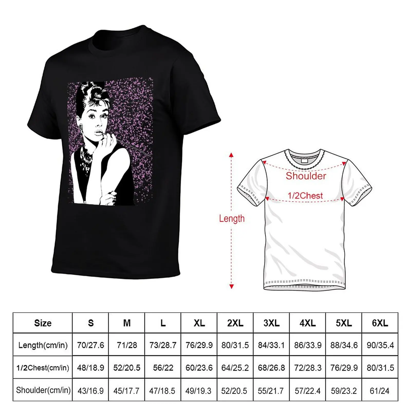 Audrey Hepburn T-Shirt Simple Line Art Print Tee