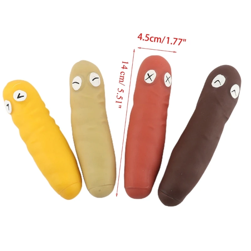 77HD 5.51x1.77in Portable Massage Poop Toy with Grooved TPR Made Best Gift Stress Toy