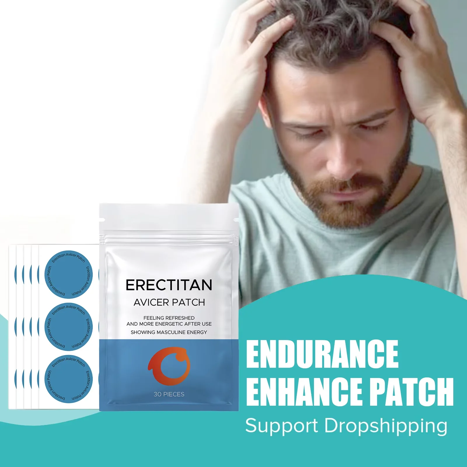 

30/60/90pcs Patches For Enhanced Stamina Endurance Energy Support Improve Blood Flow Testosterone Booster Patches