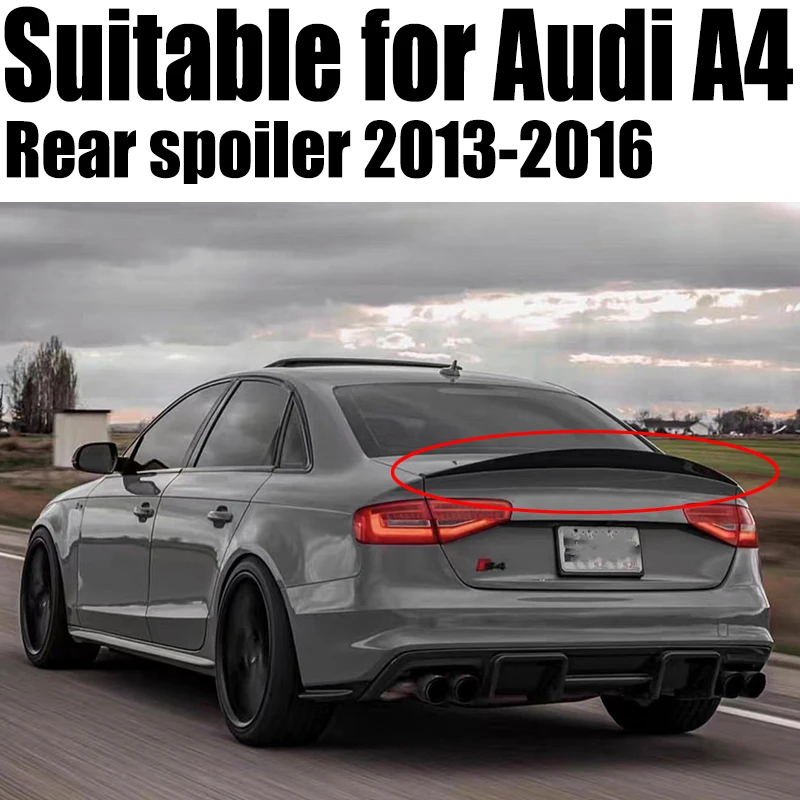 

For Audi A4 B8.5 4 Door Sedan 2013- 2016 Hk Style High Quality Carbon Fiber Rear Wing Roof Rear Box Decorated Spoiler