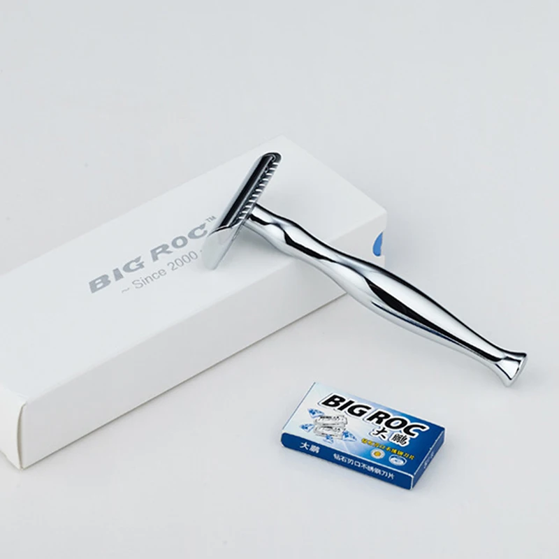 

Alloy Manual Straight Razor Double-sided Beard Hair Cutting Eyebrow Shaping Razor for Beard Shaving Men Shaver