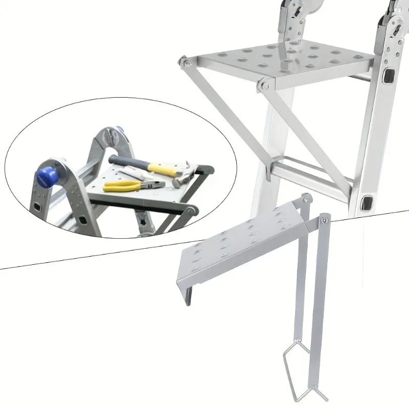 1pc Heavy-Duty Steel Telescoping Step Platform, Adjustable Stool for Home Repair, Durable, Multi-Functional Ladder