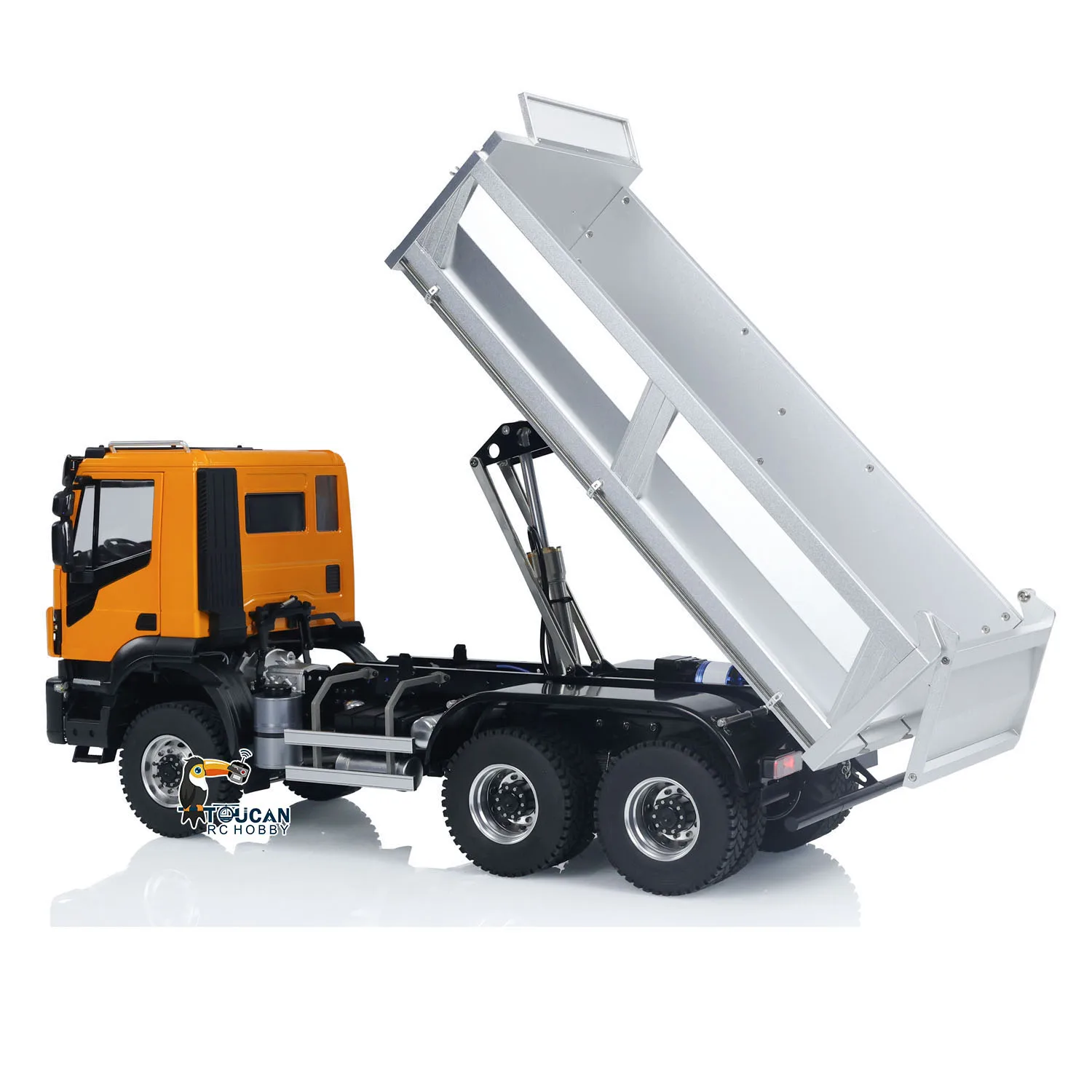 

Toys Metal 4x4 6X6 1/14 RC Hydraulic Dumper Trucks Remote Control Tipper Dump Car Radio Finished Vehicle Light Sound Models Gift