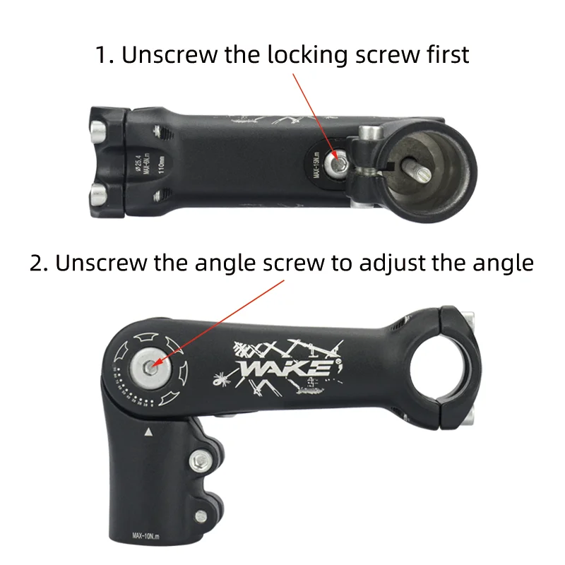 Wake Mountain Bike Adjustable Stem Riser 90 Degree Bicycle Accessories 25.4mm/31.8mm 90mm/110mm for MTB BMX Cycling