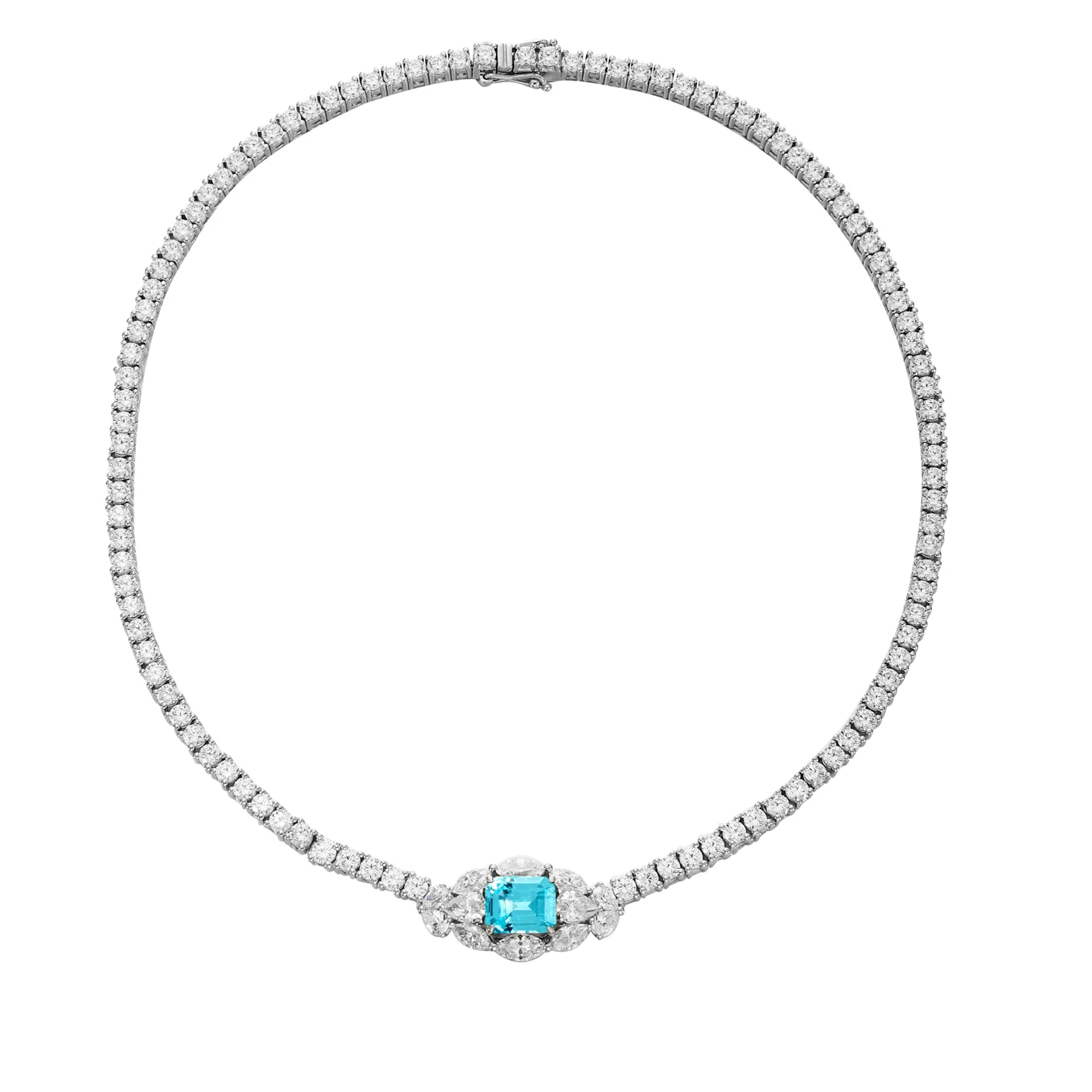 Collar con Colgante de Plata Esterlina 925, Collares Paraiba para Ella, Ideas de Regalo para Mujeres en Bodas y Fiestas